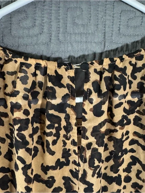 Ava & Viv Blouse Women’s X Leopard Long Sleeve Key Hole Closure - Picture 7 of 7